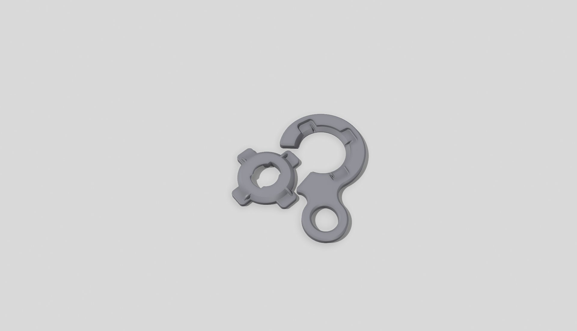 Gray plastic Rokform PopSocket adapter pieces designed for secure phone accessory attachment